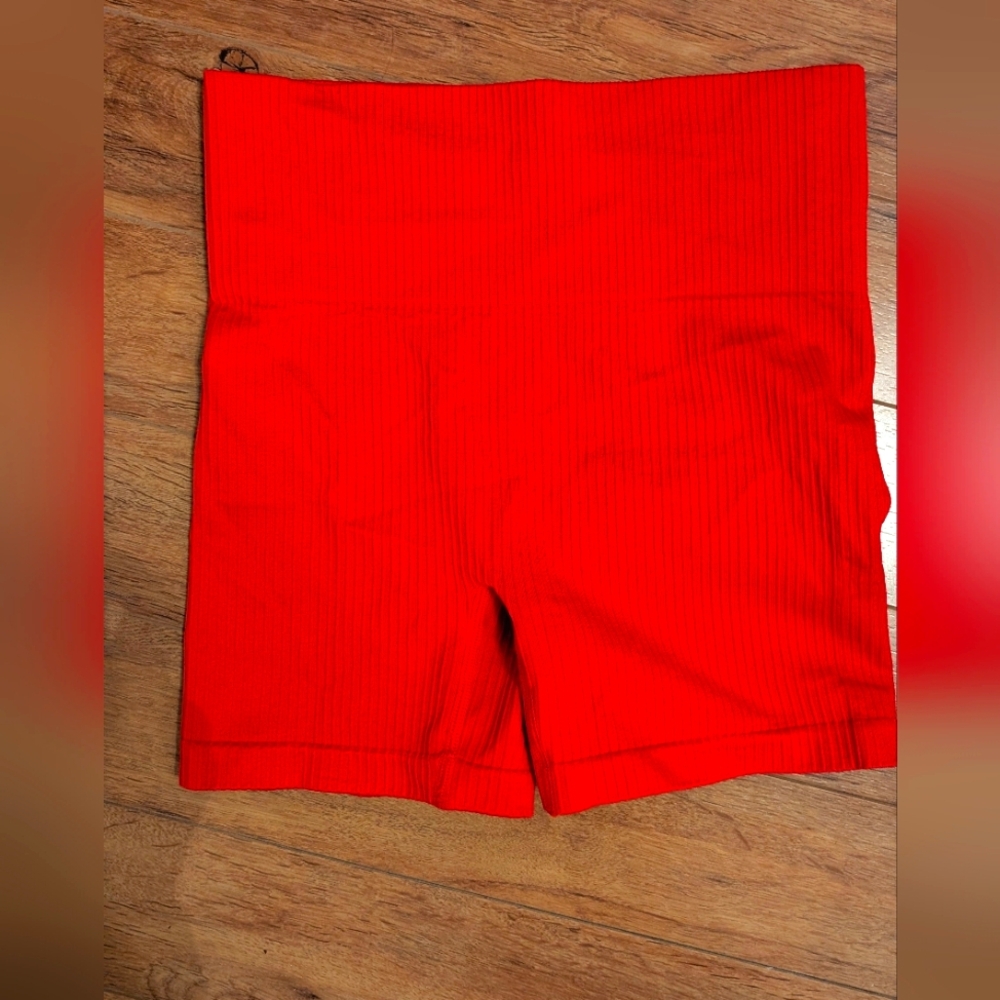ZYIA Vibrant Red High-Waisted Shorts